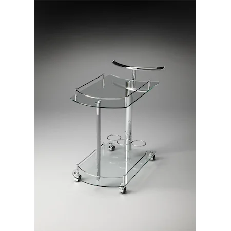 Penelope Clear Glass Serving Cart